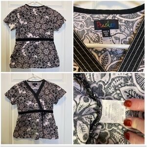 Peaches Cotton Scrub Top